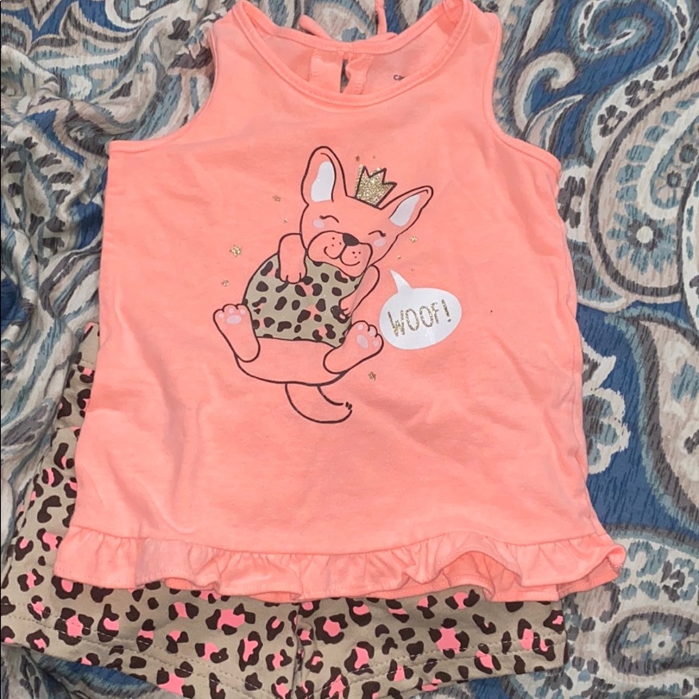 Kids pink cheetah set